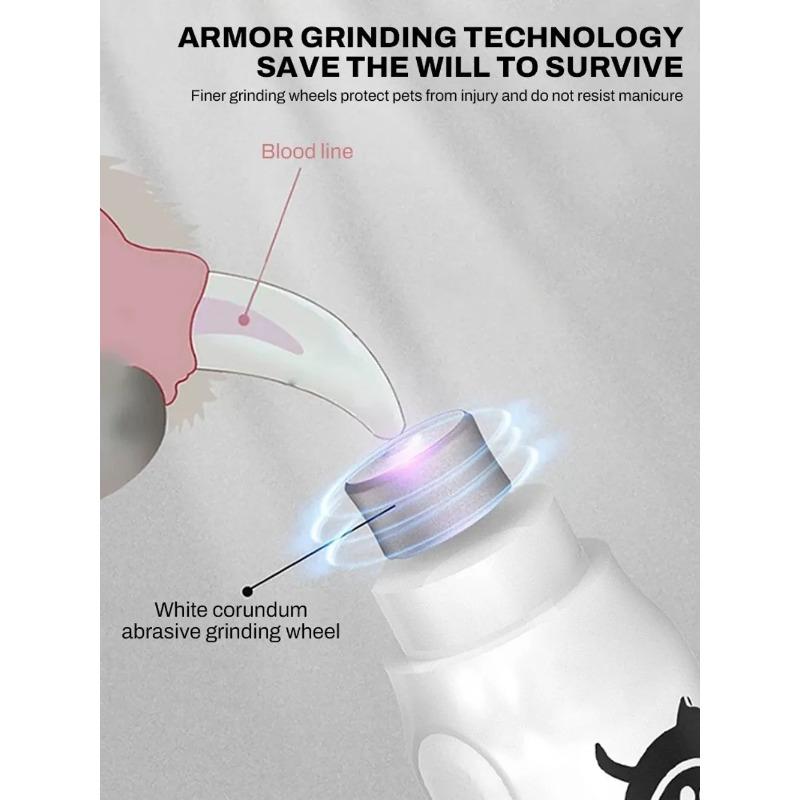 Neue USB-Aufladung Elektrische Hunde-Nagelschere LED-Licht Polierscheibe Hunde-Nagelschleifer Haustier-Nagelpflege Katzenpfotenpflege
