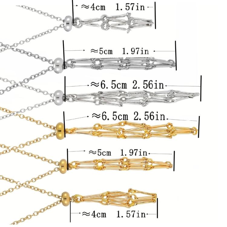Adjustable Chain Mesh Pendant Necklace Empty Cage Crystal Stone Holder Necklace