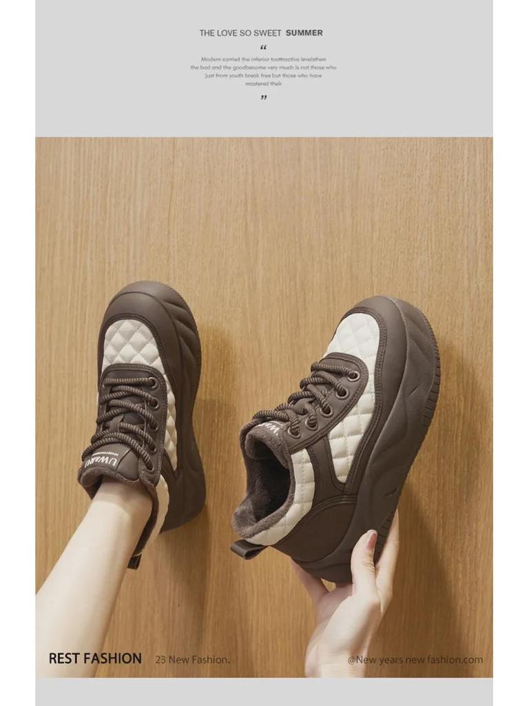 Damen 2024 Samt High-Top Sneaker - Trendige, weich besohlte Freizeitschuhe für Herbst und Winter