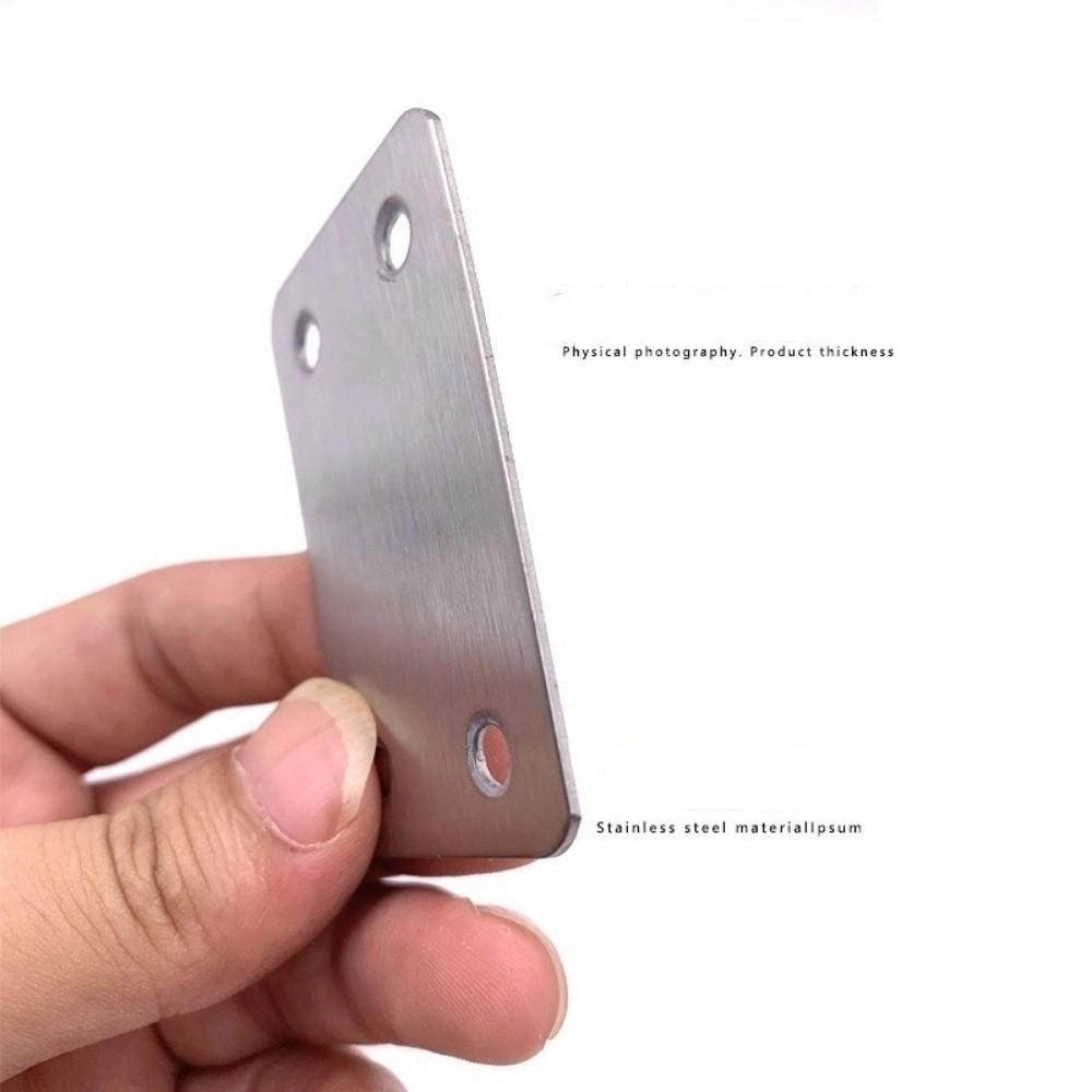 10pcs Stainless Steel Right Angle Bracket Straight Four Hole Fixed Angle Bracket Thicken Furniture Fasteners For Shelves Cbinets