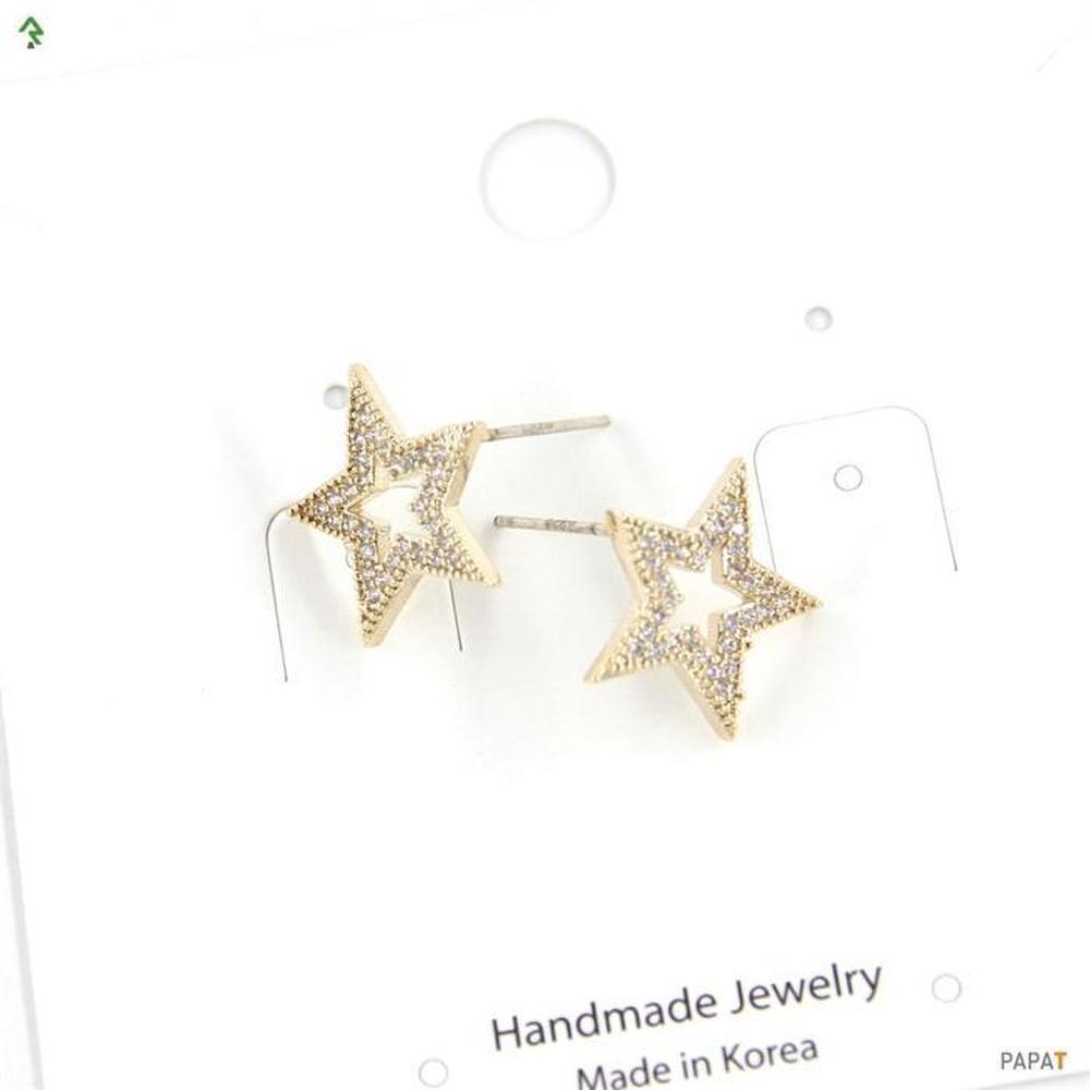 [Onm] Onm Silver Needle (925 Silver) Cubic Earrings-Se-06 (S9592807)