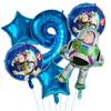 6pcs Toy Story Foil Balloons Buzz Lightyear Woody Birthday Party Decorations Kids Ballon Baby Shower Aluminum Film Balloon Round Sensory Compression