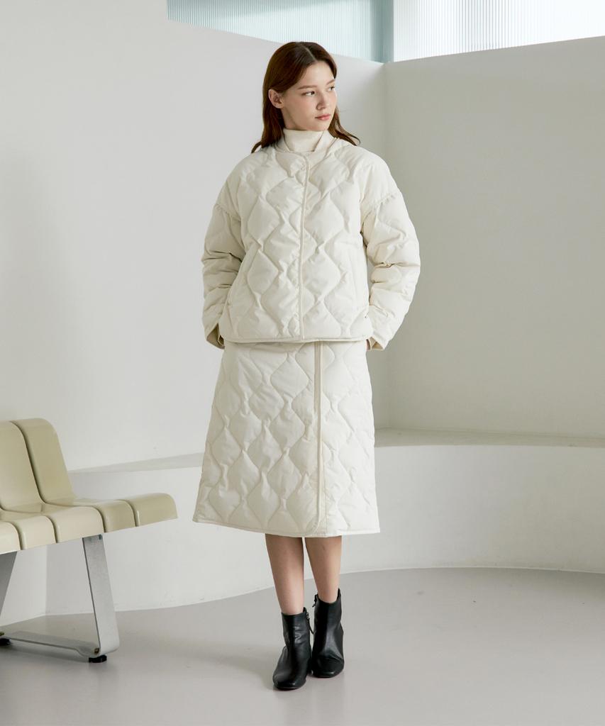 210EDIT Women'S Quilted Padded Wrap Skirt [Cashmere Beige]_Zf4Sk510