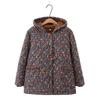 Women's Winter Plus Size Fleece-Lined Warm Coat Hooded Casual Jacket for Middle-Aged and Elderly Women