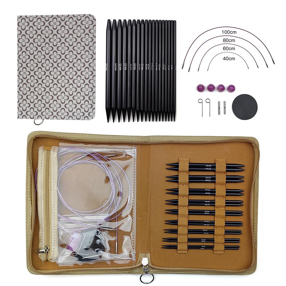 

3,0-6,0 мм спицы для вязания съемные черное дерево 1 набор крючков для вязания спицы для рукоделия удобная ручка для шарфов своими руками Glo чёрный