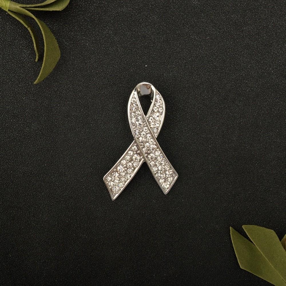 Awareness Black Ribbon Pin Rhinestone Crystal Funerals Memorial Pin Funeral