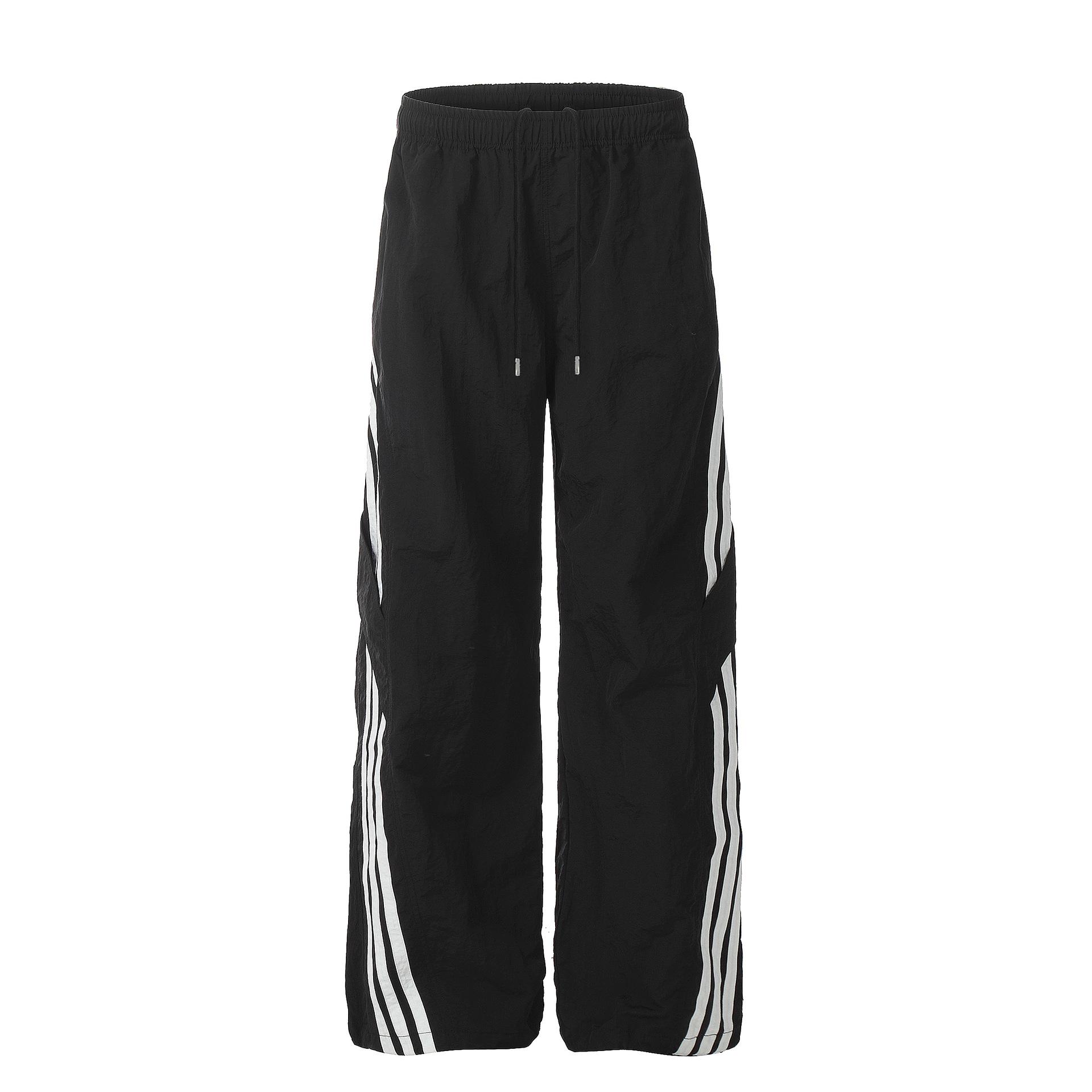 

Винтажные повседневные брюки в американском стиле ретро, ​​быстросохнущие брюки-десантники с ощущением льда, модные брендовые тонкие широкие брюки для мужчин L чёрный