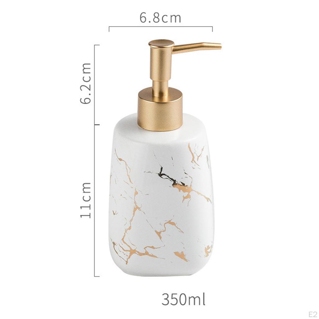 Ceramic Soap Dispenser Bath Lotion Pump Hand Shower Gel Marbling Shampoo Bathroom Kitchen 350ml
