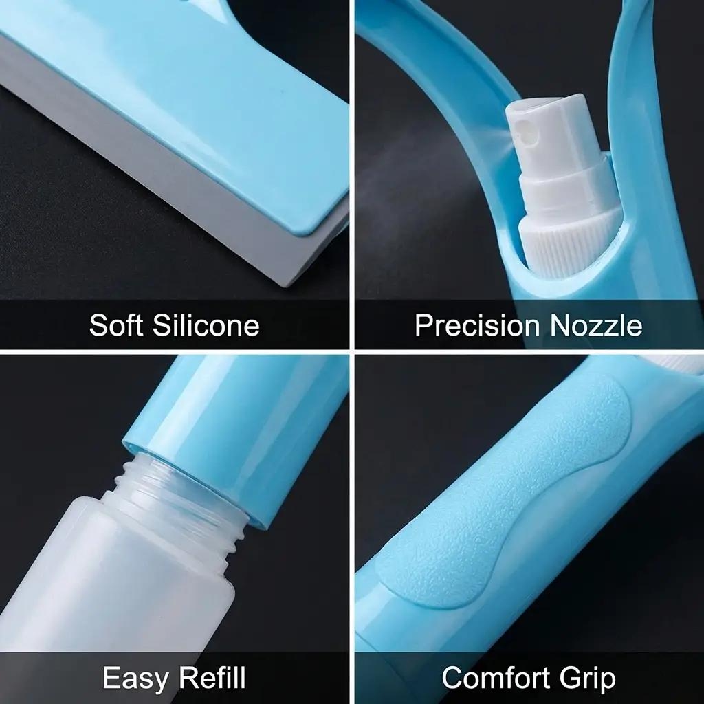 3‑in‑1 Window Cleaning Tool, Spray‑Type Glass Squeegee, Multi‑Purpose Household Cleaning Wiper for Mirror, Shower and Car Window