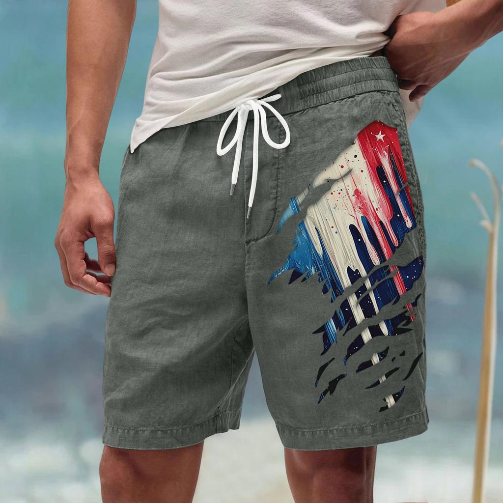 Męskie letnie, duże, swobodne, luźne spodnie sportowe, szorty plażowe