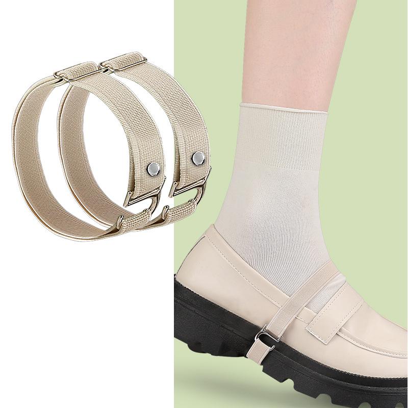 

Heart-Shaped Pearl Strap Loafers with Elastic Laces and Anti-Heel Drop Design