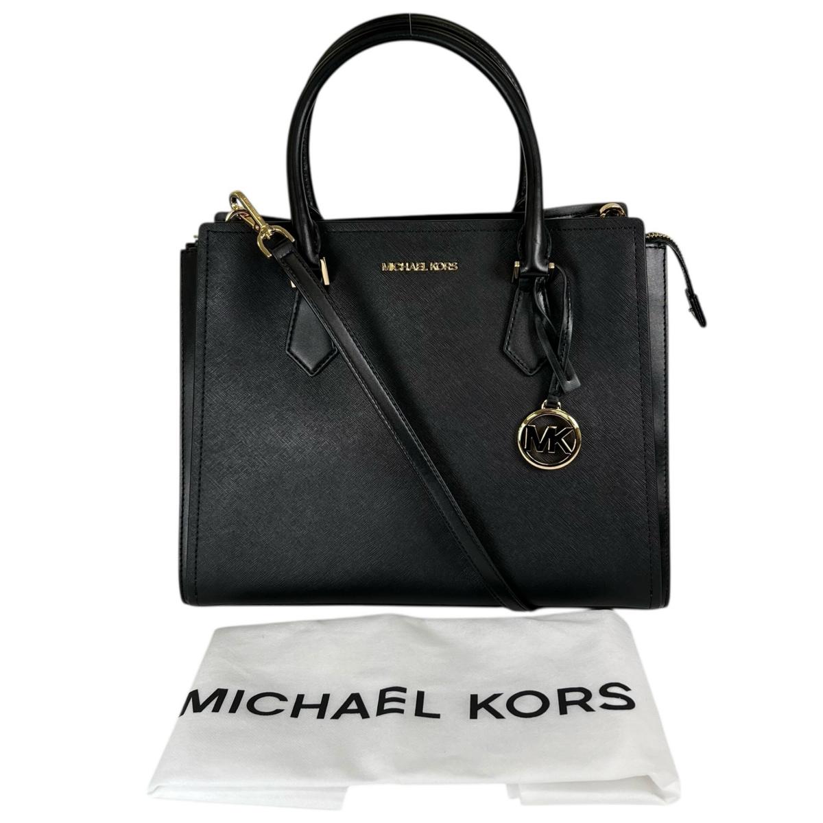 Michael Kors Satchel Shoulder Bag Handbag leather black Women 35T0GWXS3L Used
