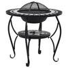 VidaXL Table de Foyer Mosaïque Brasero de Jardin Foyer de Terrasse Brasero de Terrasse Foyer d'Extérieur Cour Arrière Noir 46725