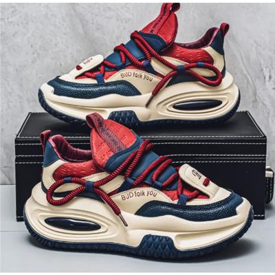 Fashion Spring Luxury Menh Sneakers Men's Thick Bottomed Casual Leather Face Student Sports Shoes Broadcast Trainers Men Running Shoes