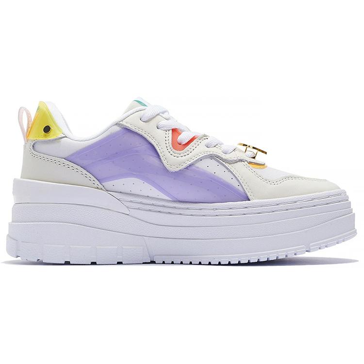 New LiNing Wave Low Top Skateboard Shoes Women's White Purple AGCS198-1