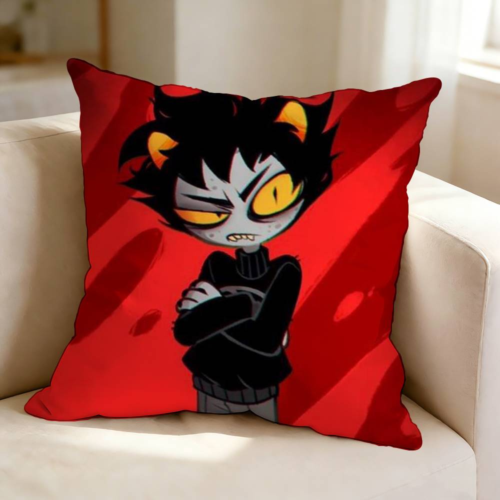 HHomestuck Cool KKarkat Vantas Pillow Case Square DoubleSided Sofa Cushion Cover Bedroom Bedside Pillow