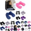 U-shaped Inflatable Neck Pillow Set For Travel With Camel Hump Design Soft And Comfortable