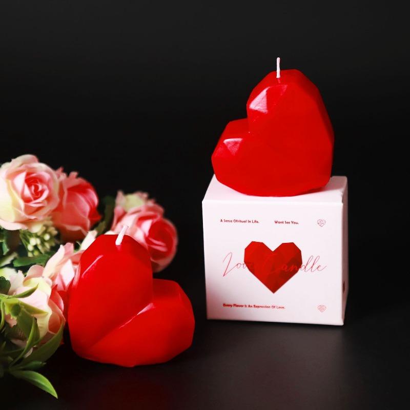 Heart-shaped Love Candles 3D Handmade Aromatherapy Candle Ornament Valentine's Day Gift Wedding Souvenirs Home Decoration