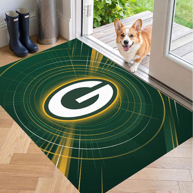 Soft Floor Carpet Green Bay Packers Pattern Area Rug Decorative Mat For Home Room Decoration