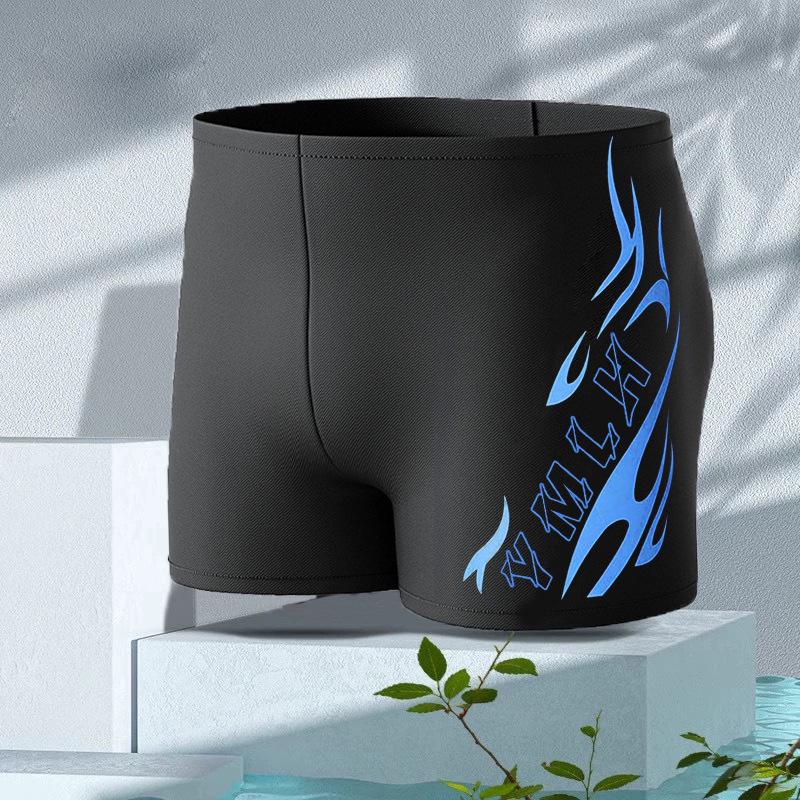 Trunchi de baie din nailon cu uscare rapidă pentru bărbați - Boxer simplu la modă pentru izvoare termale și parcuri acvatice