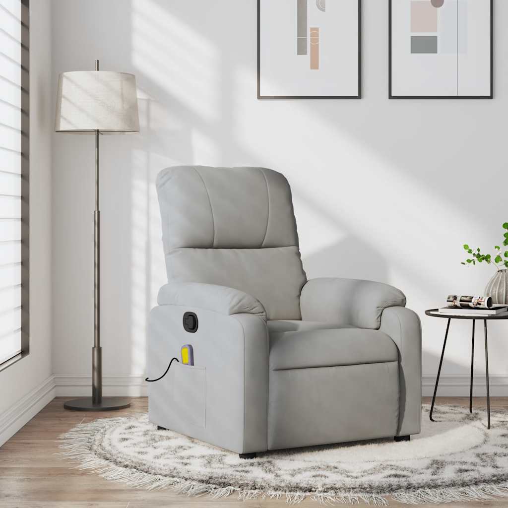 Massage Chair Light Grey Microfiber Fabric