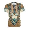 Été Nouveau T-shirt Décontracté à Manches Courtes et Col Rond pour Homme avec Impression Numérique 3D Amérindienne