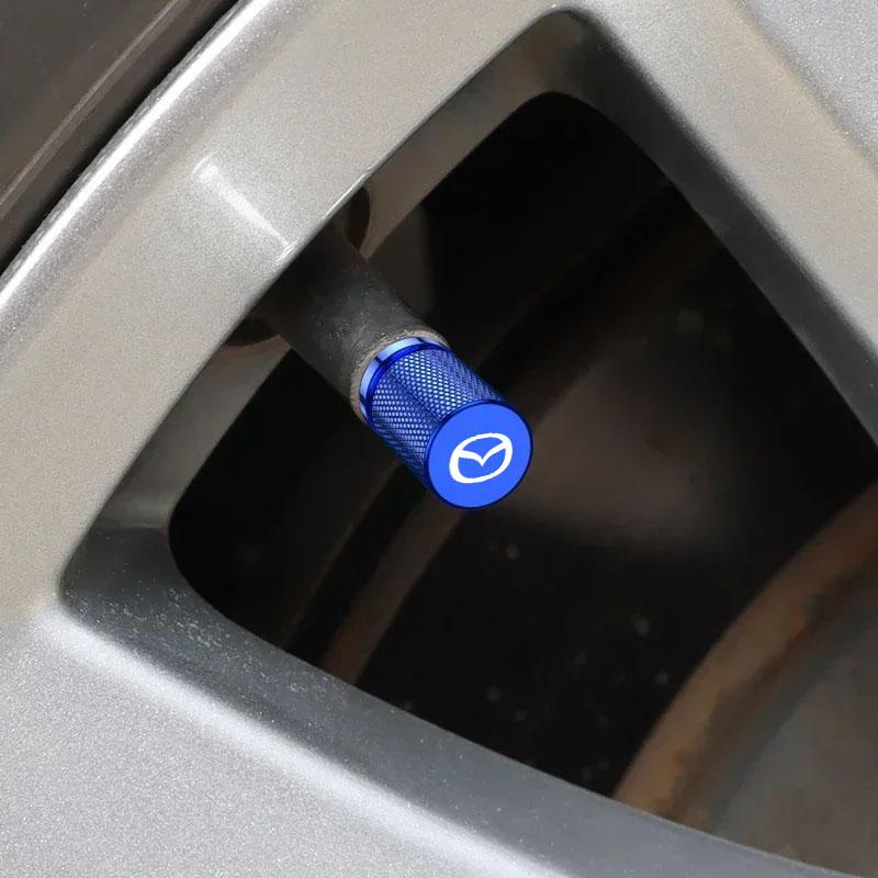 4PCS Laser Logo Alloy Car Wheel Stem Valve Caps for Mazda Atenza Axela RX7 MX5 CX5 RX7 Protege 626 CX9 CX7 CX3 Tire Decoration