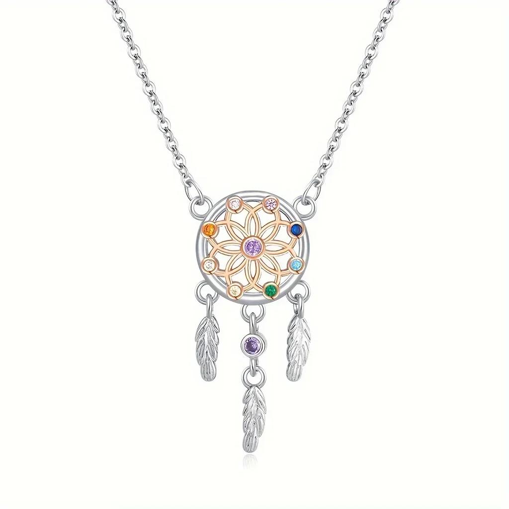 Colorful Heart-Shaped 925 Silver Pendants Necklace Elevated Heart Necklace Lover's Holiday Fine Jewelry Gifts