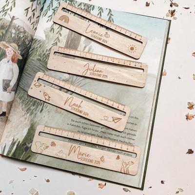 Student Wooden Hollow Ruler Children'S Stationery Measuring Tool School Stationery Gift Reading Strips Drawing Ruler