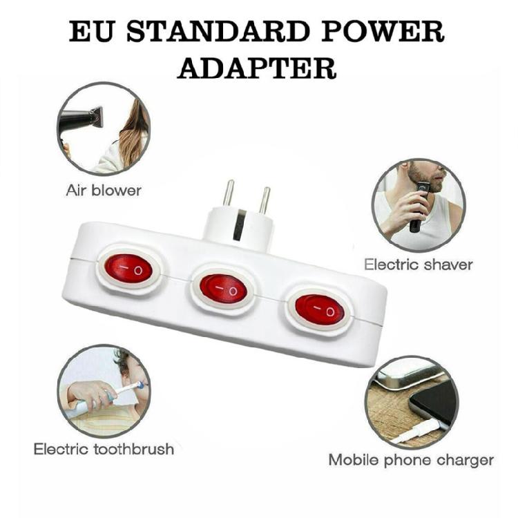 1 To 3 Outlet Expander Socket With Individual Switches Safe And Reliabled For Home, Dormitory, And Office Environment