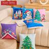 1PC Nuan Series Christmas Pillowcase Cartoon Hand-painted Christmas Pattern Printed Cushion Cover for Sofa Living Room Bedroom Home Decor Party Decor