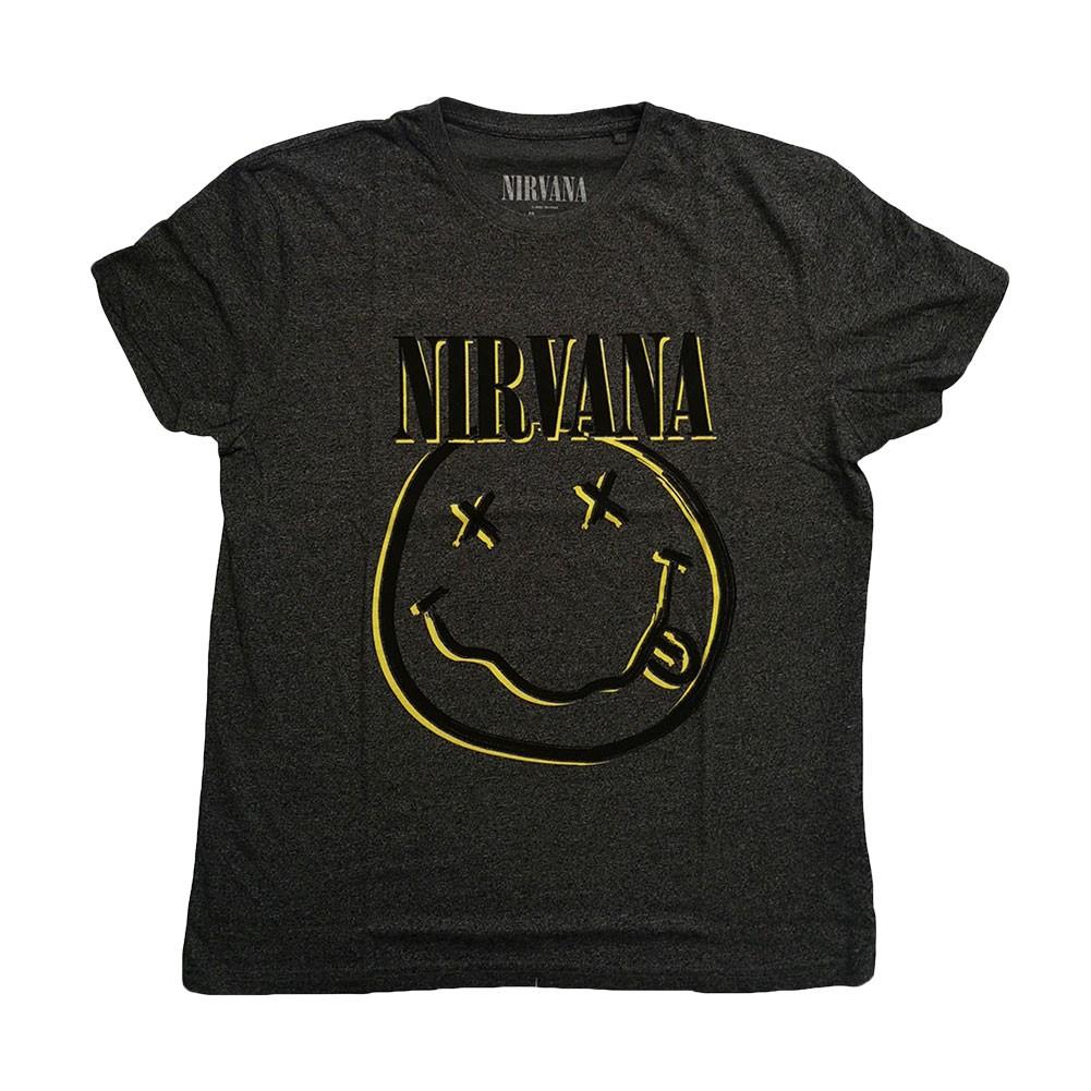 Men s Nirvana Inverse Smiley Slim Fit T-shirt XX-Large Brindle 2XL