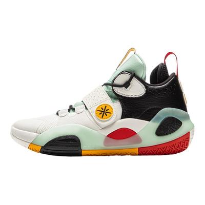 Li Ning Kids Basketball All City 8 Soft Comfortable Fashionable Versatile High-Top Basketball Shoes Kids Sneaker Champagne-White YKBS114-15