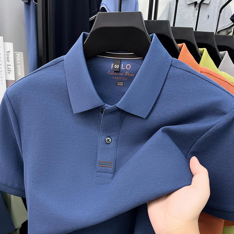 Men spolo Lapel Collar T-Shirt Summer Business Casual Top M