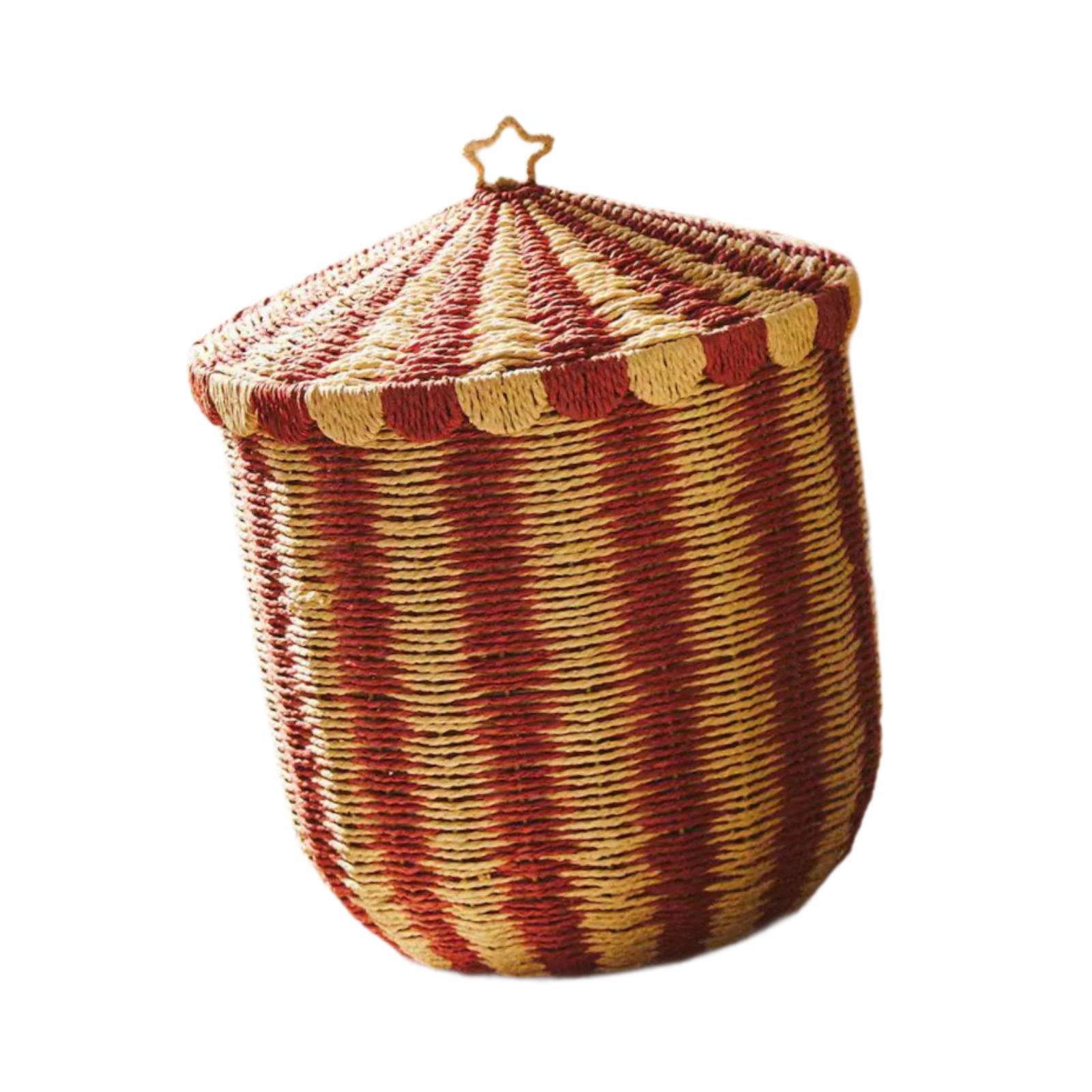 Woven Storage Basket Laundry Basket Bin for Dorm Bathroom Laundry Room 32cmx37cm