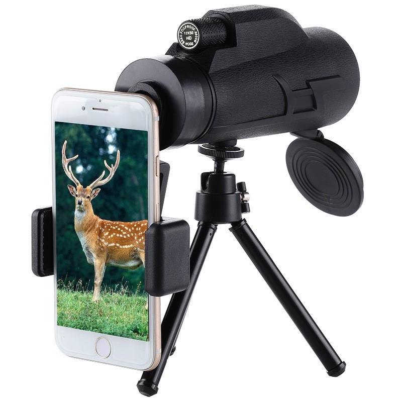 12x50 Large Eyepiece Monocular Telescope Optical Glass Outdoor Factory Wholesale Cross-border Exclusive Adventure HD