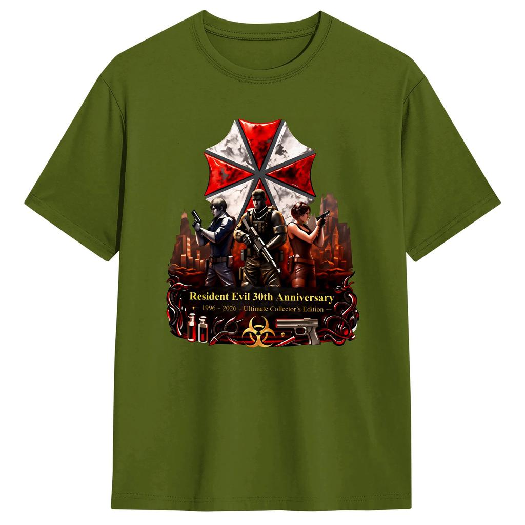 Resident Evil 30th Anniversary RE9 Cotton TShirts  Novelty Tshirt for Unisex Summer Y2K Casual Print Short Sleeve Clothing