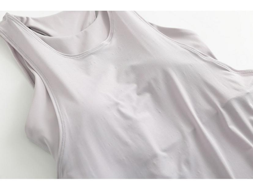 Women's Shockproof Summer Yoga Vest with Chest Pad - 2-in-1 Loose Running Fitness Top