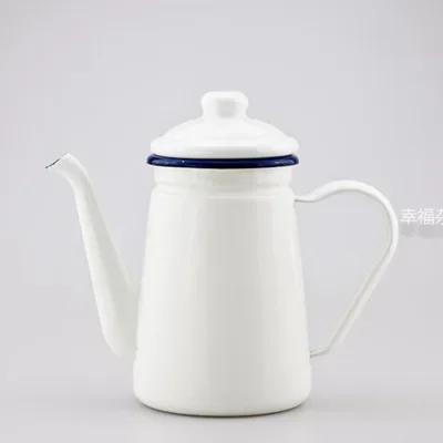 

Enamel Pot 1.1L Enamel Coffee Pot Hand Tea Kettle Induction Cooker Gas Stove Universal Red White Blue Electric Kettle Camping белый