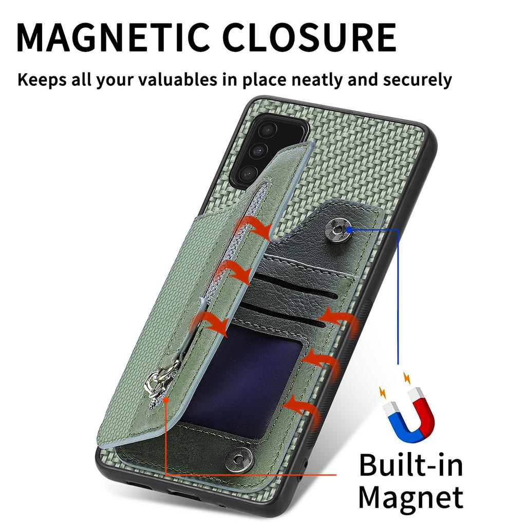 For Samsung Galaxy A51 5G SM-A516 Case Leather+PC+TPU Zipper Wallet Phone Shell