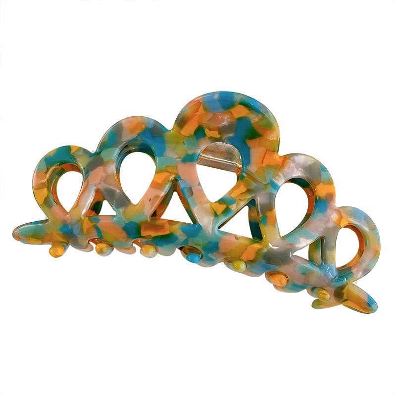 Exquisite Acrylic Crown Hair Claw For Women Featuring Chic Hollow Design For Upscale Looks