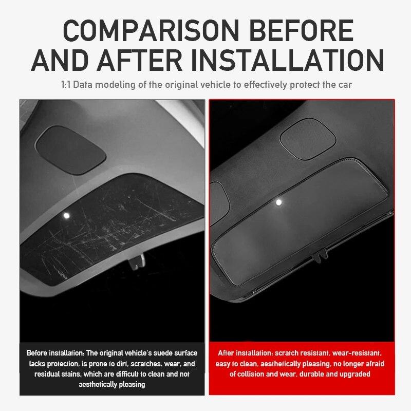 Для Tesla Model Y багажник задняя дверь Защитная накладка кожаная защитная наклейка — фото 8