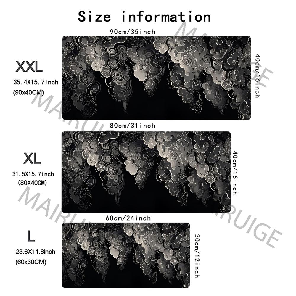 Japan Lucky Clouds Mouse Pad Large Computer Office Game Table Mat XXL Rubber Nonslip Stitched Edge Keyboard Mats Long Desk Pads