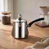 Polished Silver Stainless Steel Coffee and Tea Pot with Black Handle Controlled