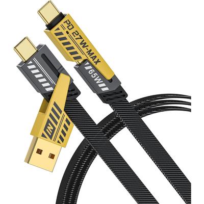 4-in-1 Universal Fast Charging Cable with USB A/USB C To C-type 65W 27W PD, Nylon Braided Multi Connector Cable, Compatible with iPhone and iPad