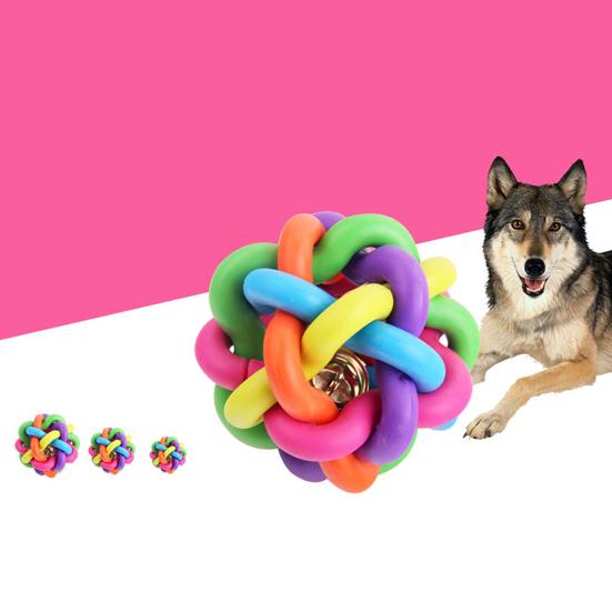 Ball Bell Colorful Teeth Cleaning Random Color Sound Woven Ball