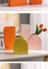Morandi U-shaped Ceramic Vase: Nordic Modern Flower Display Piece for Office, Living Room, or Reception Desk
