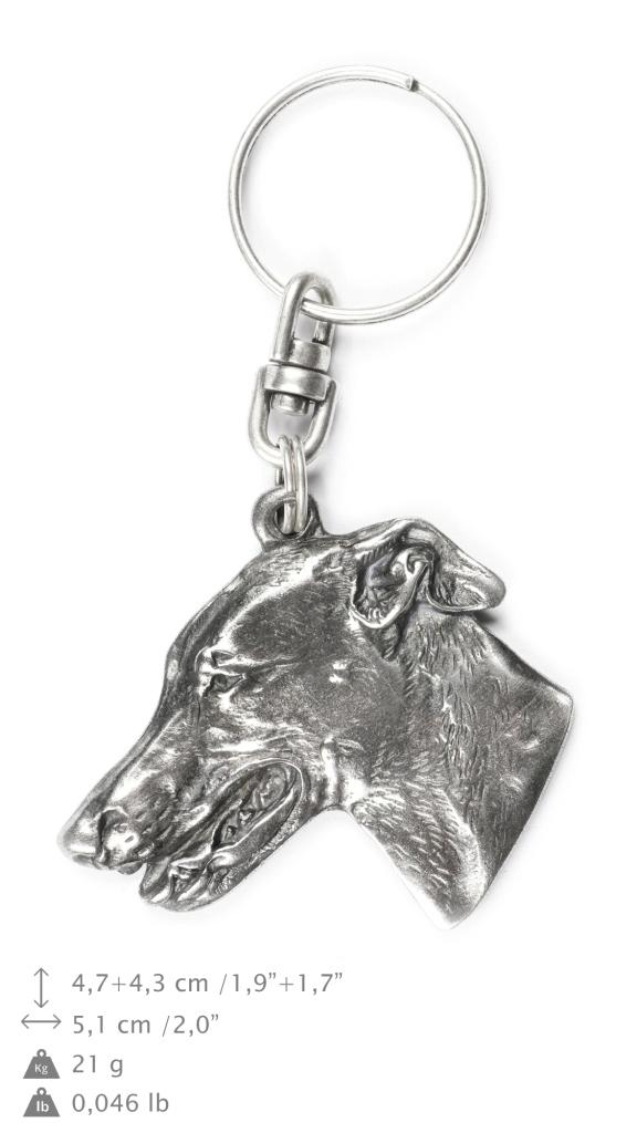 Greyhound, Chart Angielski - Posrebrzany Brelok Z Psem, Ozdoba Torebki, Zawieszka Do Plecaka Marki Art-Dog