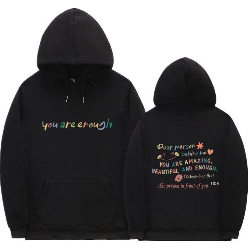 Women's Plus Velvet Hoodie with Letter Print & Kangaroo Pocket - Korean Style Loose Fit