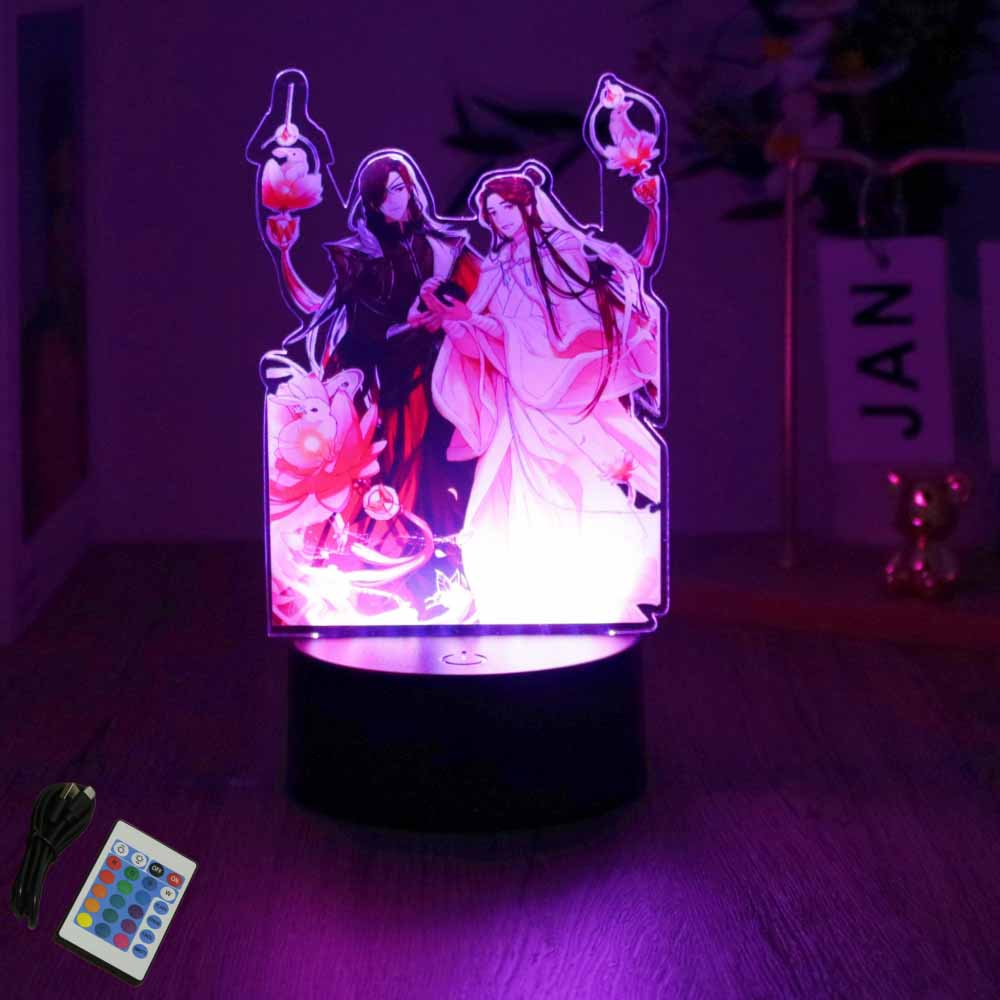Anime Figures Tian Guan Ci Fu 3D Lamp LED Night Light Remote Control Home Bedroom Lamps Dreamcast Decorative Friend Party Gifts
